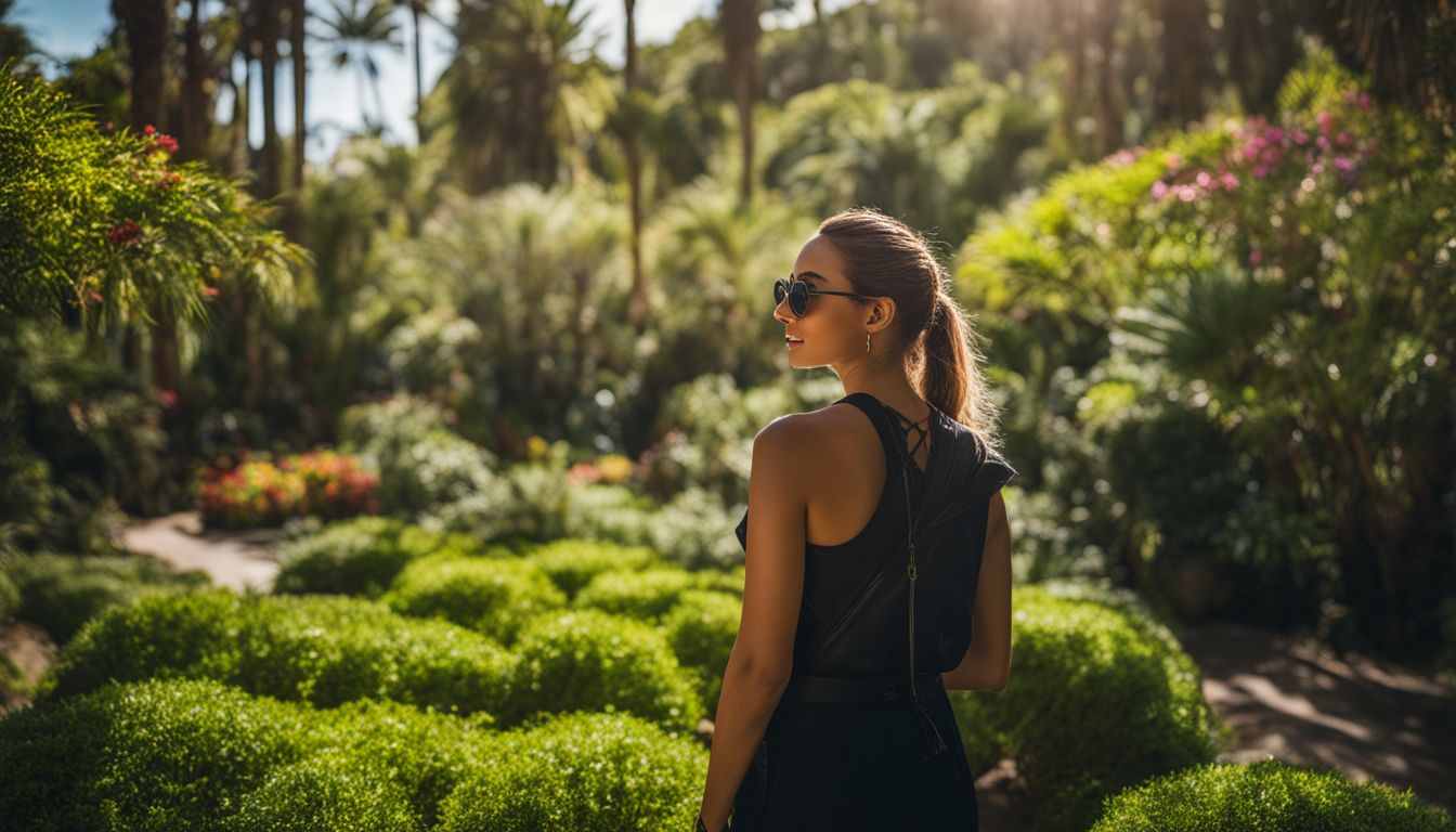 A woman explores the lush Botanic Garden of Gran Canaria.